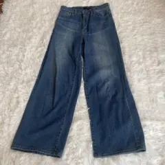 美品UNIQLO バギージーンズデニム 25