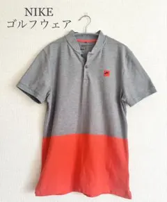 NIKE GOLF ポロシャツ グレー オレンジ×グレー　Mサイズのサムネイル