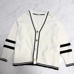 【美品】2023✨️イエナ ライン ニット カーディガン 金ボタン 羽織もの 白黒