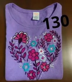 GYMBOREE 長袖ニット パープル 花柄 ハート刺繍