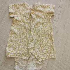 イエロー花柄ロンパース 50-60cm