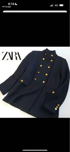 【完売品✨】ZARAマンテコ ナポレオンコート ダブルブレスト 金ボタン