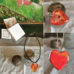 ヴィンテージフランス ジルバートパリ購入 ヴェネツィアンガラス風ハートネックレス