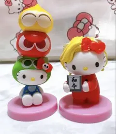 ハローキティ チョコエッグ　ミニフィギュア 2体　コラボ　ぷよぷよ　カズレーザー