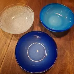 琉球ガラス　泡ガラス　小鉢３点