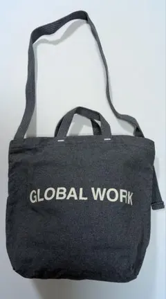 【美品】GLOBAL WORK グレー トートバッグ