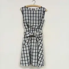 ☆【AG by apuagirl】チェック柄ノースリーブミニワンピース　リボン