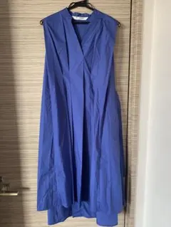 【Ray BEAMS】レイビームス Vネック ノースリーブ ワンピース ブルー
