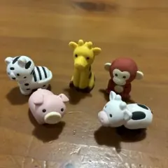 動物消しゴム 5個セットのサムネイル