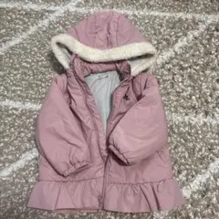 フリル付きダウンコート 95サイズ ピンク