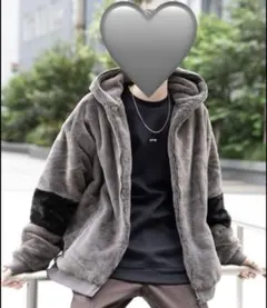 RAGEBLUE レイジブルー ファー ジップパーカー ブルゾン グレー系