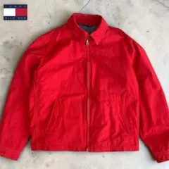 トミーヒルフィガー✨️スイングトップ XL レッド メンズ 羽織り フルジップ