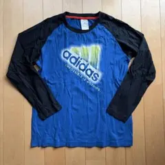 adidas アディダス青黒 長袖カットソー 160