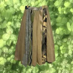 エルロデオ 森ガール ヒッピー エスニックデザイン 切り替えフレアスカートのサムネイル