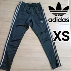 アディダス 黒 トラックパンツ 灰ラインジャージウェア レディースXS