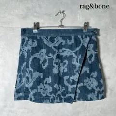 rag&bone アメリカ製 刺繍 デザイン デニム ミニスカート N1616