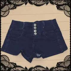 ハイウエストデニムショートパンツ