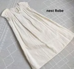 【美品】nest Robe リネンコットン ノースリーブワンピース ドレス