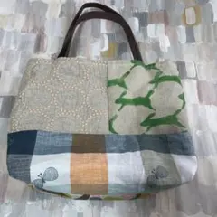新作かわいいまんまる　ミナペルホネン バッグ　パッチワーク