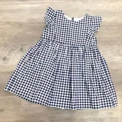 Jacadi♥ネイビー水玉 フリルワンピース/24M 88cm