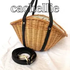 美品　cachellie カゴバッグ　ラタン　ラメ　ハンドバッグ　レザーのサムネイル