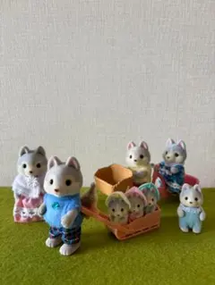 シルバニアファミリー　ハスキーファミリー＆なかよしサイクリング