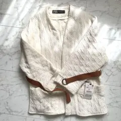 ZARA ベルト付キルティング風アウター
