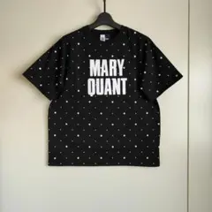 マリークワント　総柄 プリント フロッキー ロゴ Tシャツ　ブラック　新品のサムネイル
