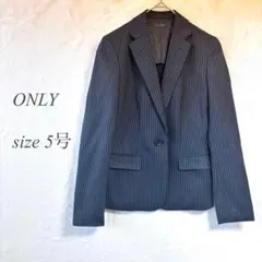 ONLY テーラードジャケット 5号 ネイビー ストライプ 通勤 1071