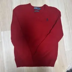 ロ*ス様 90s Ralph Lauren 赤 Vネックセーター