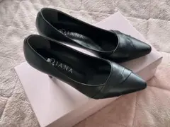美品 DIANA ダイアナ クロ スムース 22cm パンプス