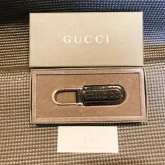 GUCCI キーリング ブラック レザーのサムネイル