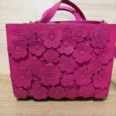 COACHピンク 花柄 トートバッグ