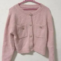 ピンク カーディガン Fサイズ ボタン付き