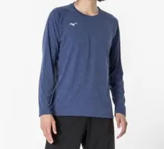 【新品タグ付き】Mizuno ネイビー 長袖スポーツシャツ　サッカー　陸上　M