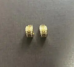 Dior ゴールド クリスタル装飾 フープイヤリング