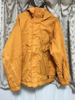 オレンジ フード付きナイロンジャケット Mサイズ