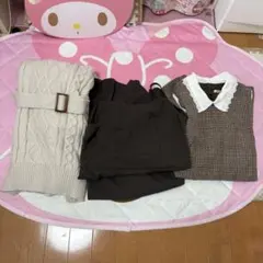 ブラウン系チェックワンピース等まとめ売り