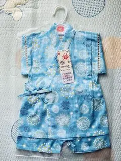新品 花火柄 子供 甚平 100%綿 90cm