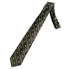 【美品】 ブルックスブラザーズ　ネクタイ　エンブレム×ストライプ柄　シルク　緑