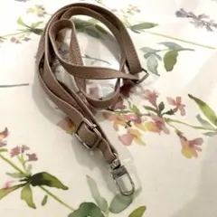 ベージュ レザー風 ショルダーストラップ