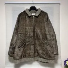 【soerte】 Knit docking fur jacket