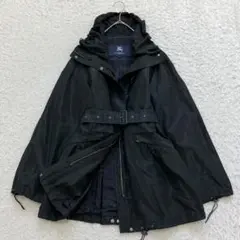 美品✨バーバリーロンドン スプリングコート シャドーチェック ベルト ブラック