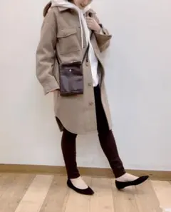 GU ロングCPOジャケット S ミルクティー９号 ラテ カフェオレ