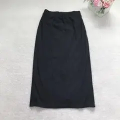 ゴージ ニットタイトスカート シンプル ベーシック カジュアル ボトム 無地 黒のサムネイル