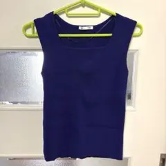 GU リブニットスクエアネックタンクトップ Sサイズ