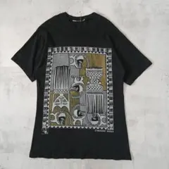 90s US古着　ZIMBABWE AFRICA　アートTシャツ　民族　シングルのサムネイル