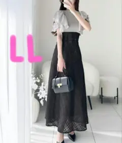 A*す様 mily bilet ダブルフリル袖チェックレースドッキングワンピース