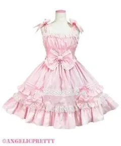 ☆Angelic Pretty ギンガム配色肩リボンジャンパースカート - メルカリ
