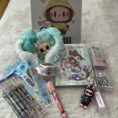 ラブブ labubu☆雑貨10点セット ビーズアート　頭ラブブ　ロールシール